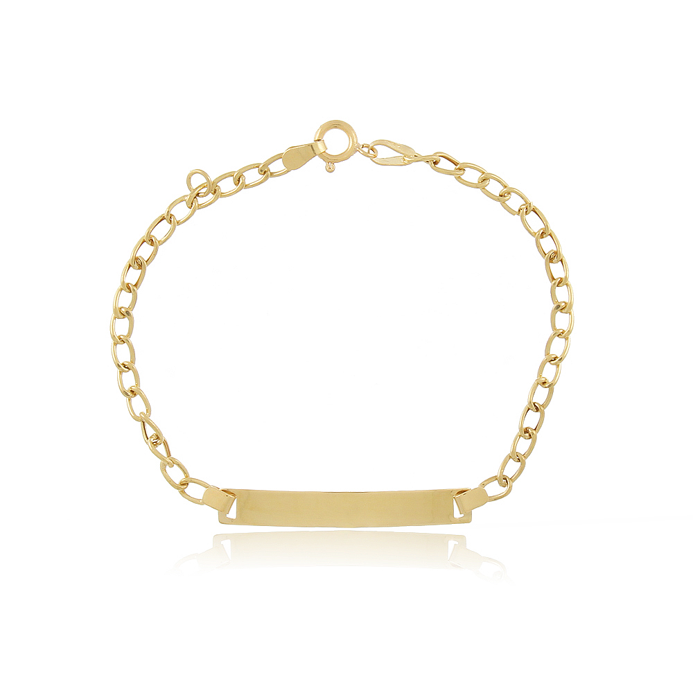 Pulseira Infantil Ouro 18K Plaquinha